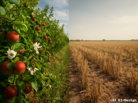 Die unterschiedlichen Reaktionen von Äpfeln und Weizen auf den Klimawandel**