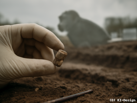 ** Entdeckung eines 300.000 Jahre alten Berberaffen-Zahns in Norddeutschland ** Entdeckung eines 300.000 Jahre alten Berberaffen-Zahns in Norddeutschland